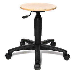 Werkstatthocker mit Holzsitz